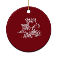 Chinga La Migra Protest Cat Ceramic Ornament Spanish Resistance Against Ice
