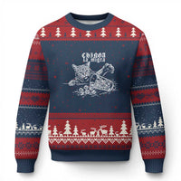 Chinga La Migra Protest Cat Ugly Christmas Sweater Spanish Resistance Against Ice
