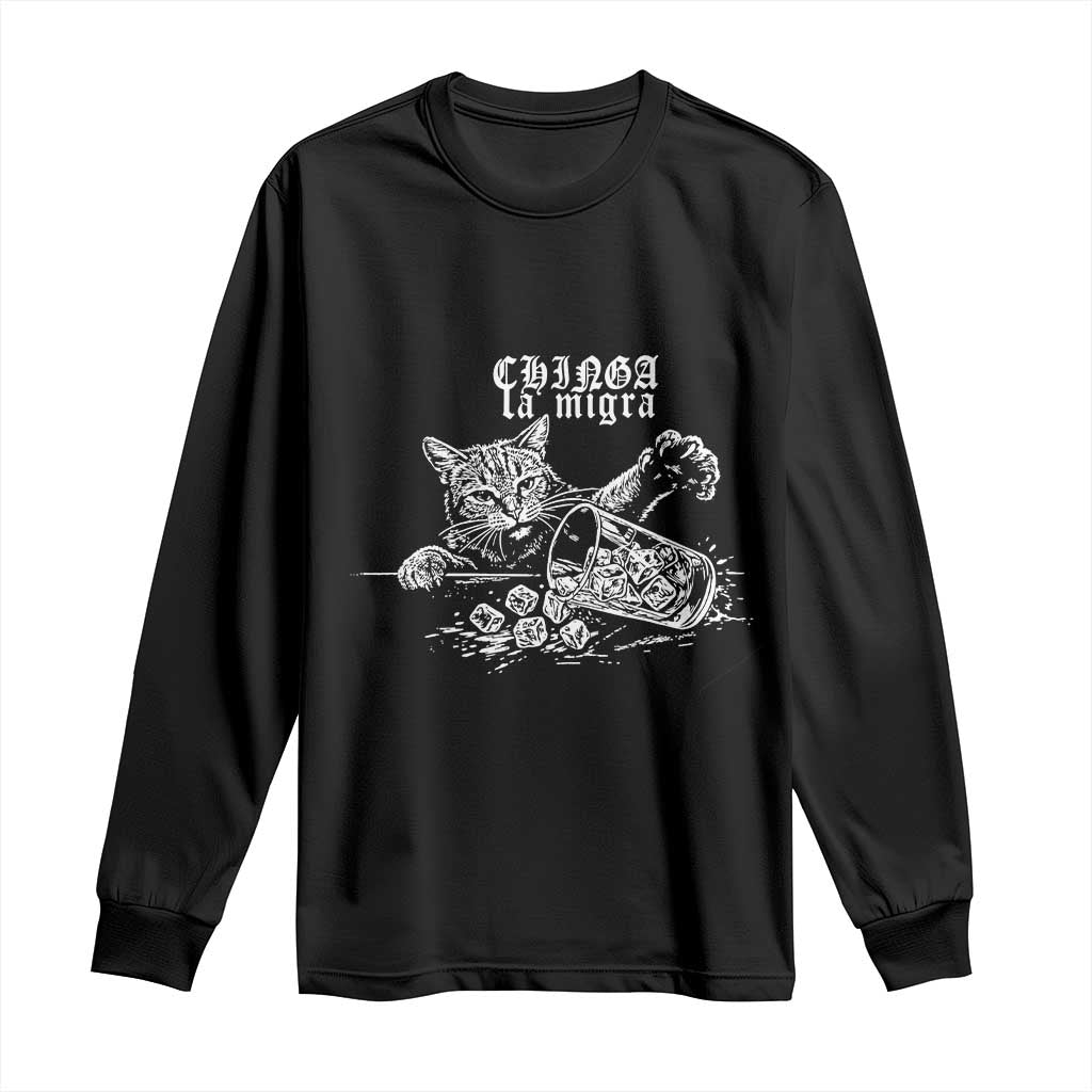 Chinga La Migra Protest Cat Long Sleeve Shirt Spanish Resistance Against Ice