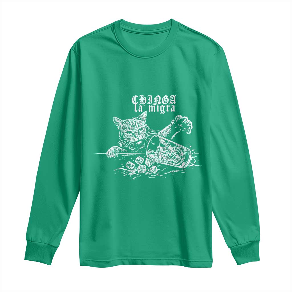 Chinga La Migra Protest Cat Long Sleeve Shirt Spanish Resistance Against Ice