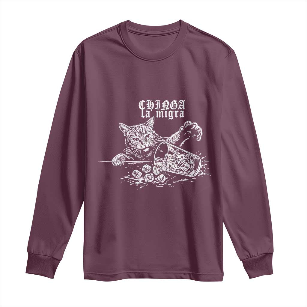 Chinga La Migra Protest Cat Long Sleeve Shirt Spanish Resistance Against Ice