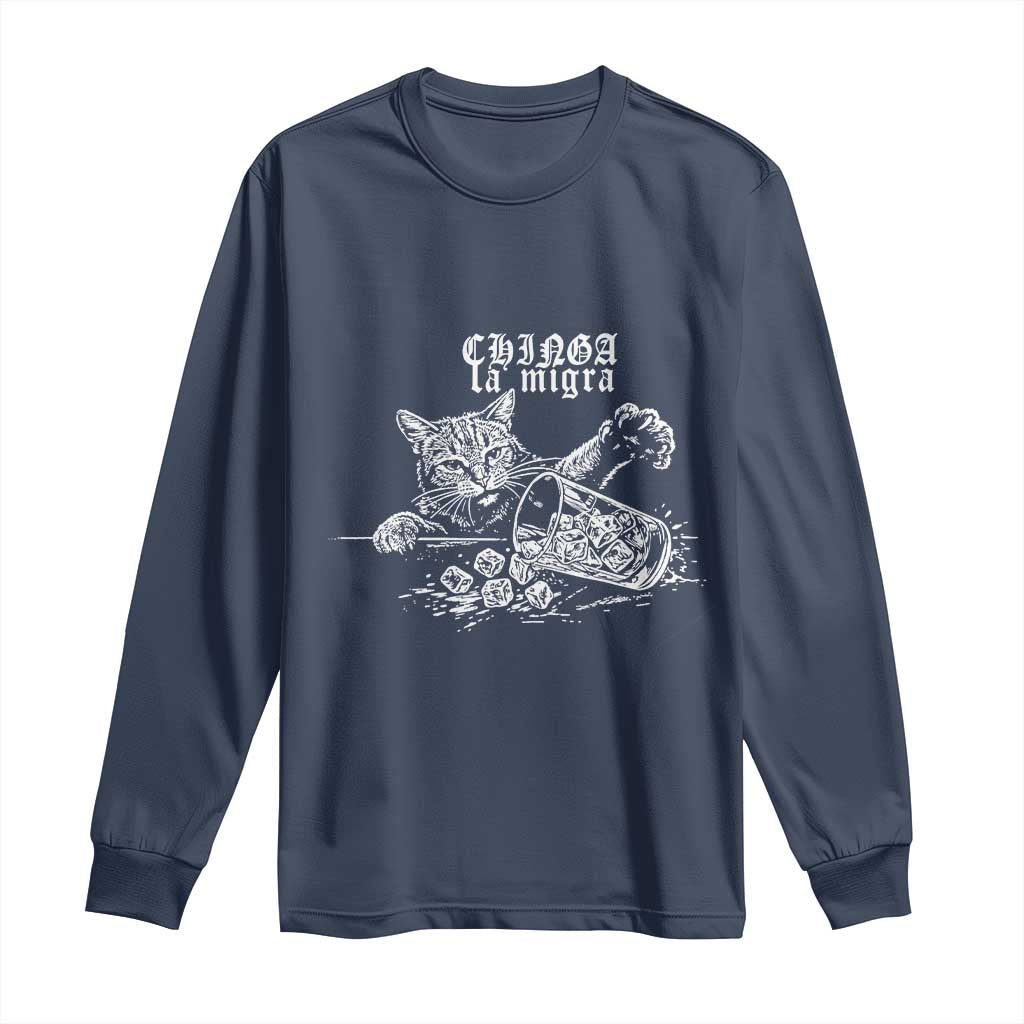 Chinga La Migra Protest Cat Long Sleeve Shirt Spanish Resistance Against Ice