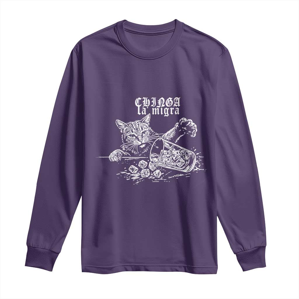 Chinga La Migra Protest Cat Long Sleeve Shirt Spanish Resistance Against Ice