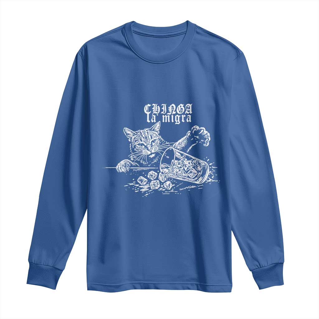 Chinga La Migra Protest Cat Long Sleeve Shirt Spanish Resistance Against Ice