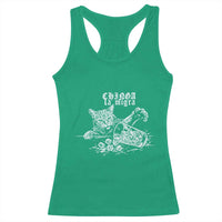 Chinga La Migra Protest Cat Racerback Tank Top Spanish Resistance Against Ice