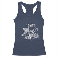 Chinga La Migra Protest Cat Racerback Tank Top Spanish Resistance Against Ice