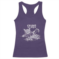 Chinga La Migra Protest Cat Racerback Tank Top Spanish Resistance Against Ice