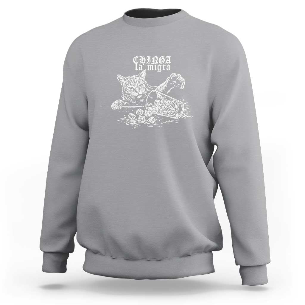 Chinga La Migra Protest Cat Sweatshirt Spanish Resistance Against Ice