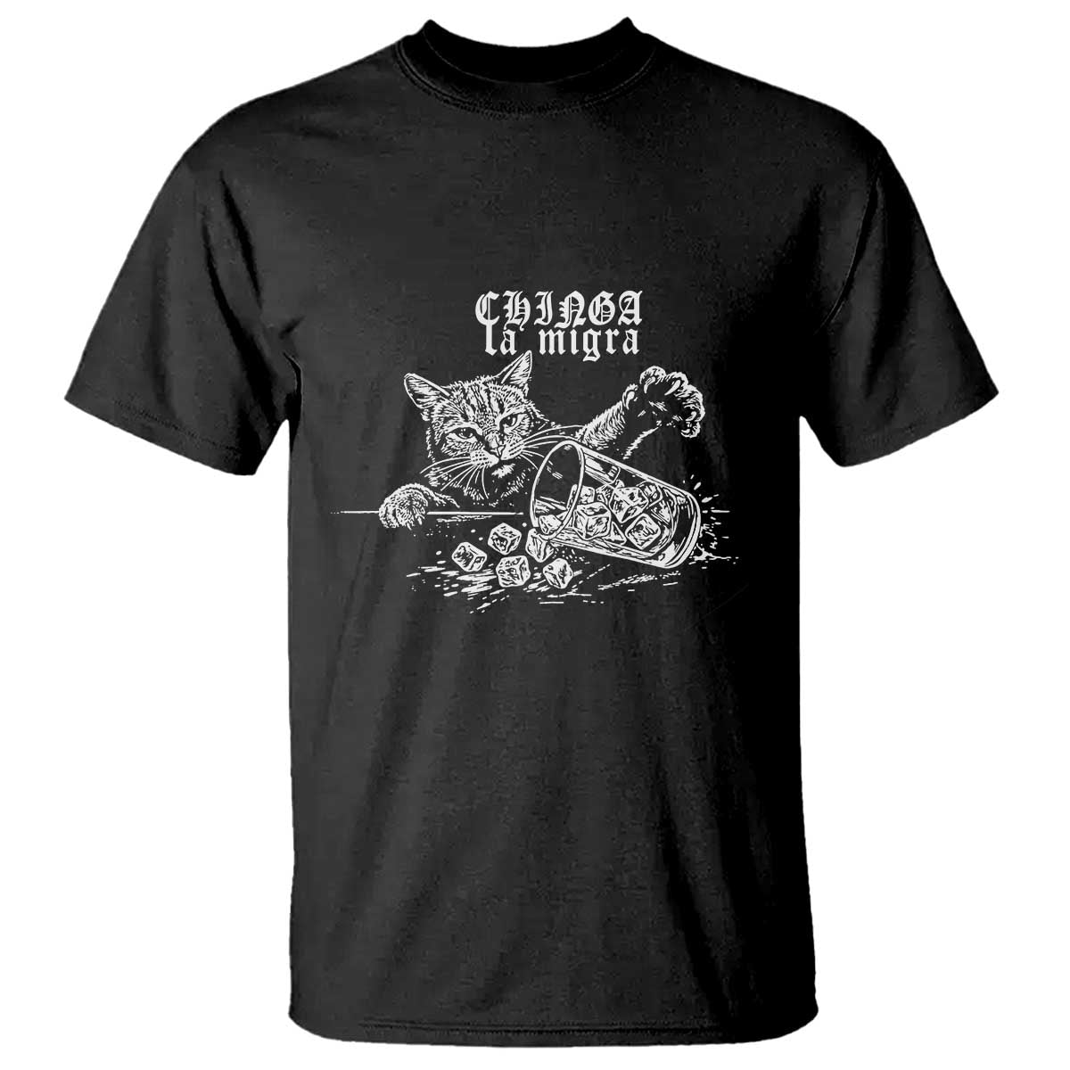 Chinga La Migra Protest Cat T Shirt Spanish Resistance Against Ice