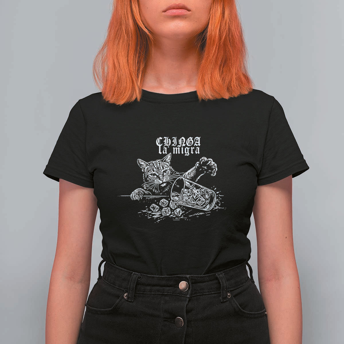 Chinga La Migra Protest Cat T Shirt For Women Spanish Resistance Against Ice