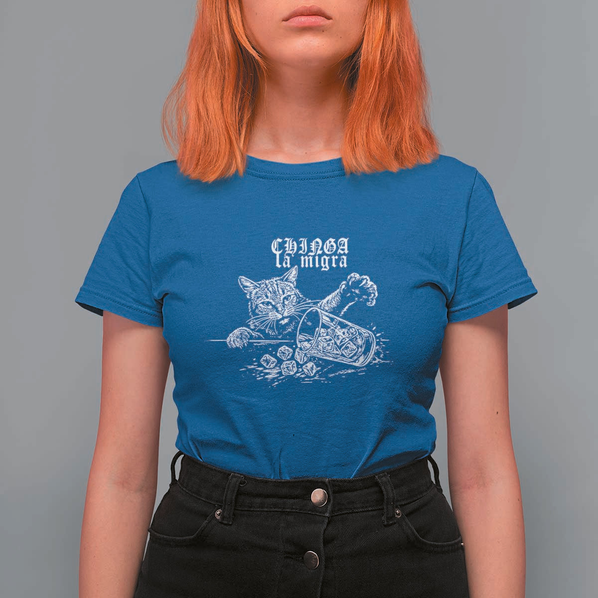 Chinga La Migra Protest Cat T Shirt For Women Spanish Resistance Against Ice