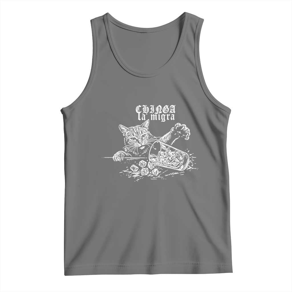 Chinga La Migra Protest Cat Tank Top Spanish Resistance Against Ice