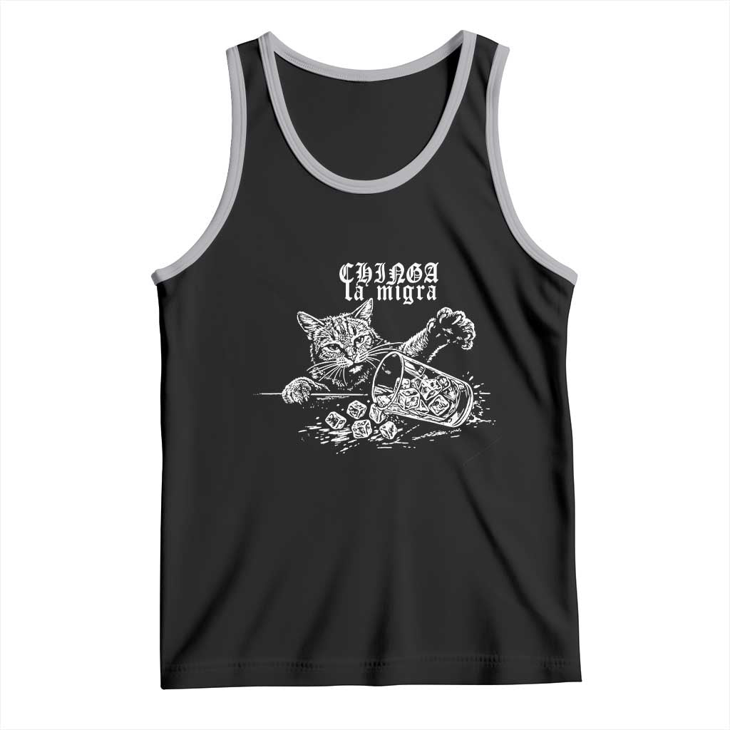 Chinga La Migra Protest Cat Tank Top Spanish Resistance Against Ice