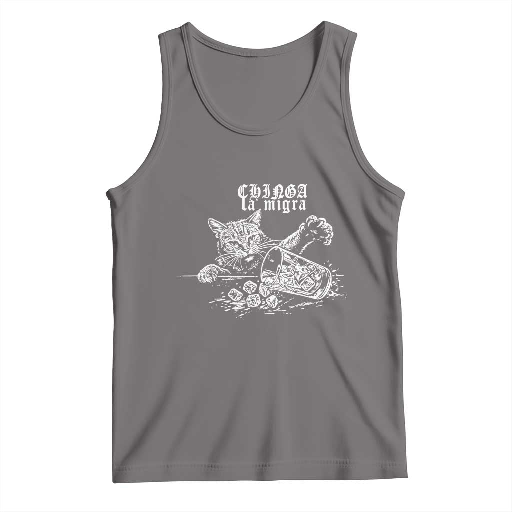 Chinga La Migra Protest Cat Tank Top Spanish Resistance Against Ice