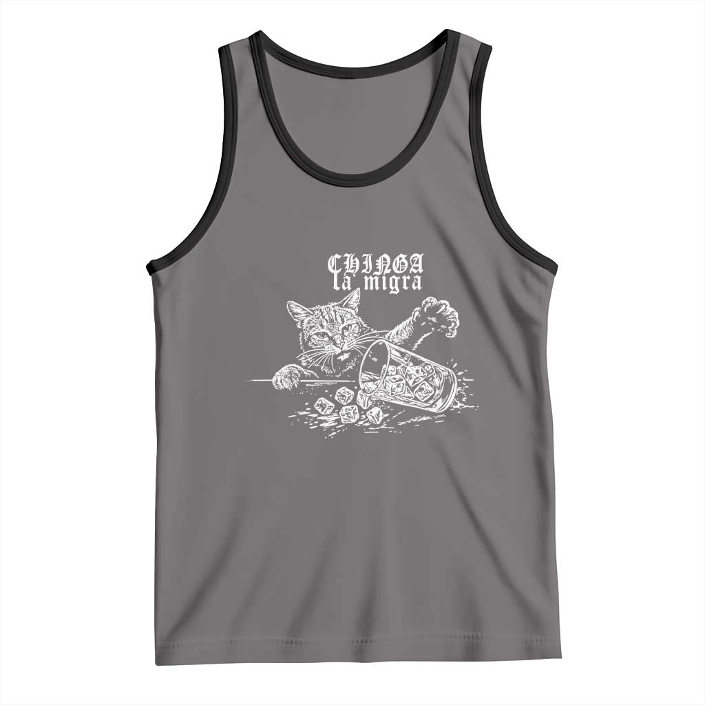Chinga La Migra Protest Cat Tank Top Spanish Resistance Against Ice