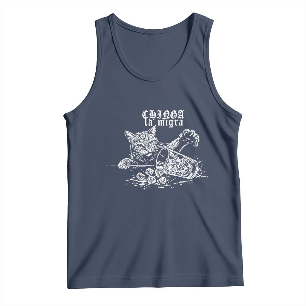 Chinga La Migra Protest Cat Tank Top Spanish Resistance Against Ice