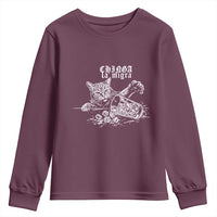 Chinga La Migra Protest Cat Youth Sweatshirt Spanish Resistance Against Ice