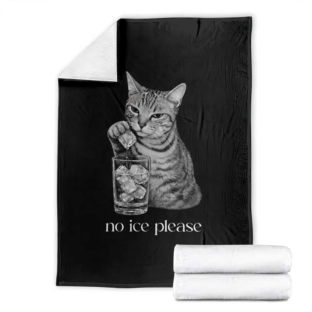 No Ice Please Realistic Angry Cat Graphic Throw Blanket Resistance Against Ice Protest