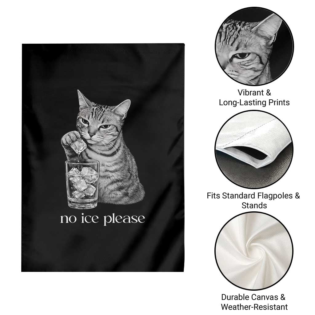 No Ice Please Realistic Angry Cat Graphic Garden Flag Resistance Against Ice Protest