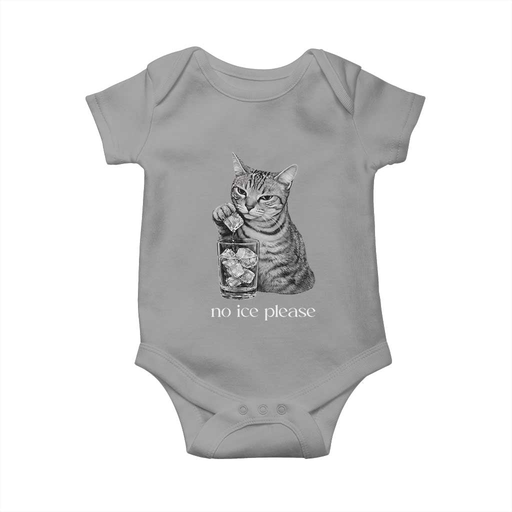 No Ice Please Realistic Angry Cat Graphic Baby Onesie Resistance Against Ice Protest