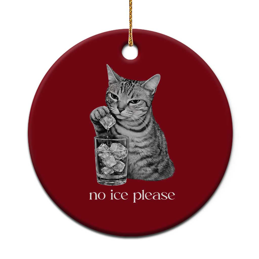 No Ice Please Realistic Angry Cat Graphic Ceramic Ornament Resistance Against Ice Protest
