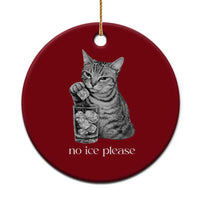 No Ice Please Realistic Angry Cat Graphic Ceramic Ornament Resistance Against Ice Protest