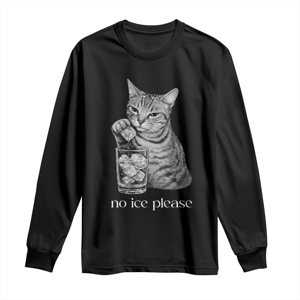 No Ice Please Realistic Angry Cat Graphic Long Sleeve Shirt Resistance Against Ice Protest