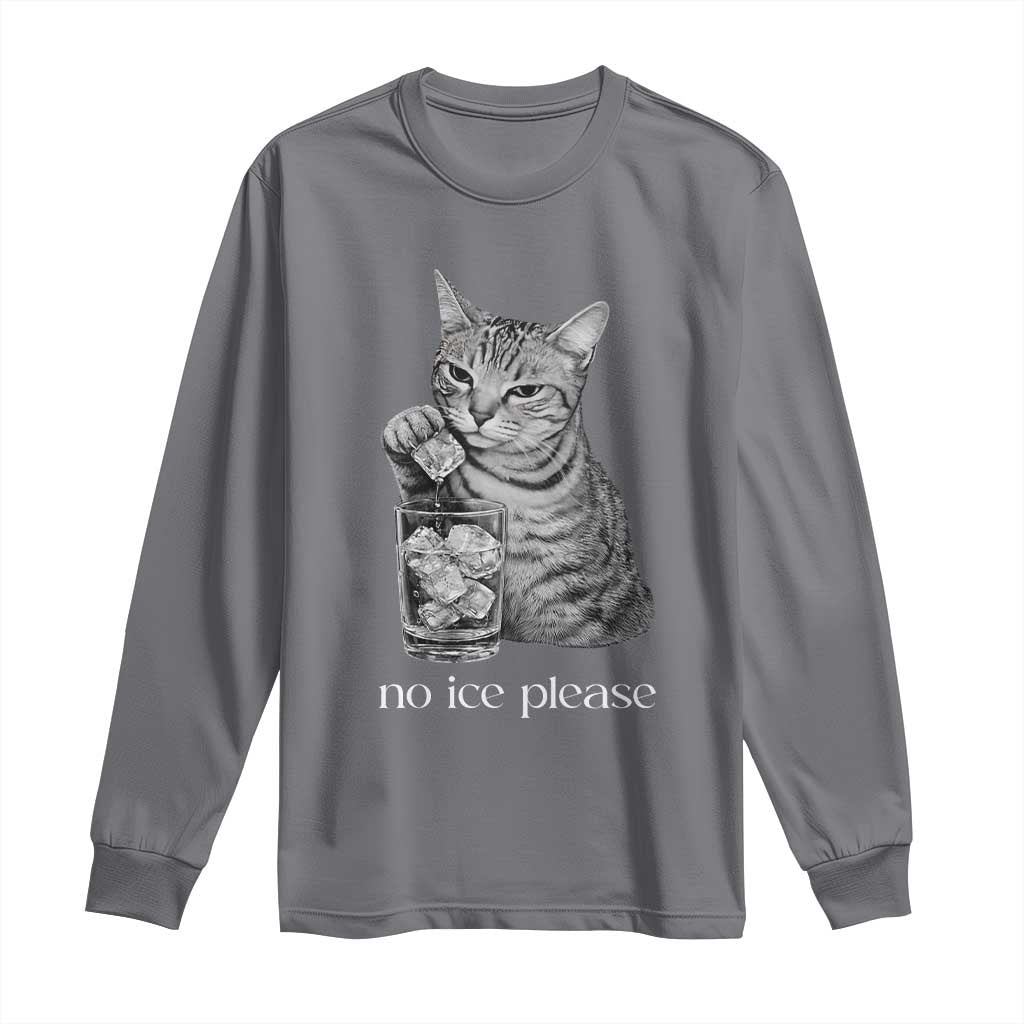 No Ice Please Realistic Angry Cat Graphic Long Sleeve Shirt Resistance Against Ice Protest