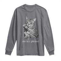 No Ice Please Realistic Angry Cat Graphic Long Sleeve Shirt Resistance Against Ice Protest