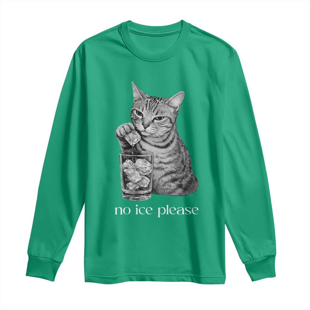 No Ice Please Realistic Angry Cat Graphic Long Sleeve Shirt Resistance Against Ice Protest
