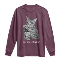No Ice Please Realistic Angry Cat Graphic Long Sleeve Shirt Resistance Against Ice Protest