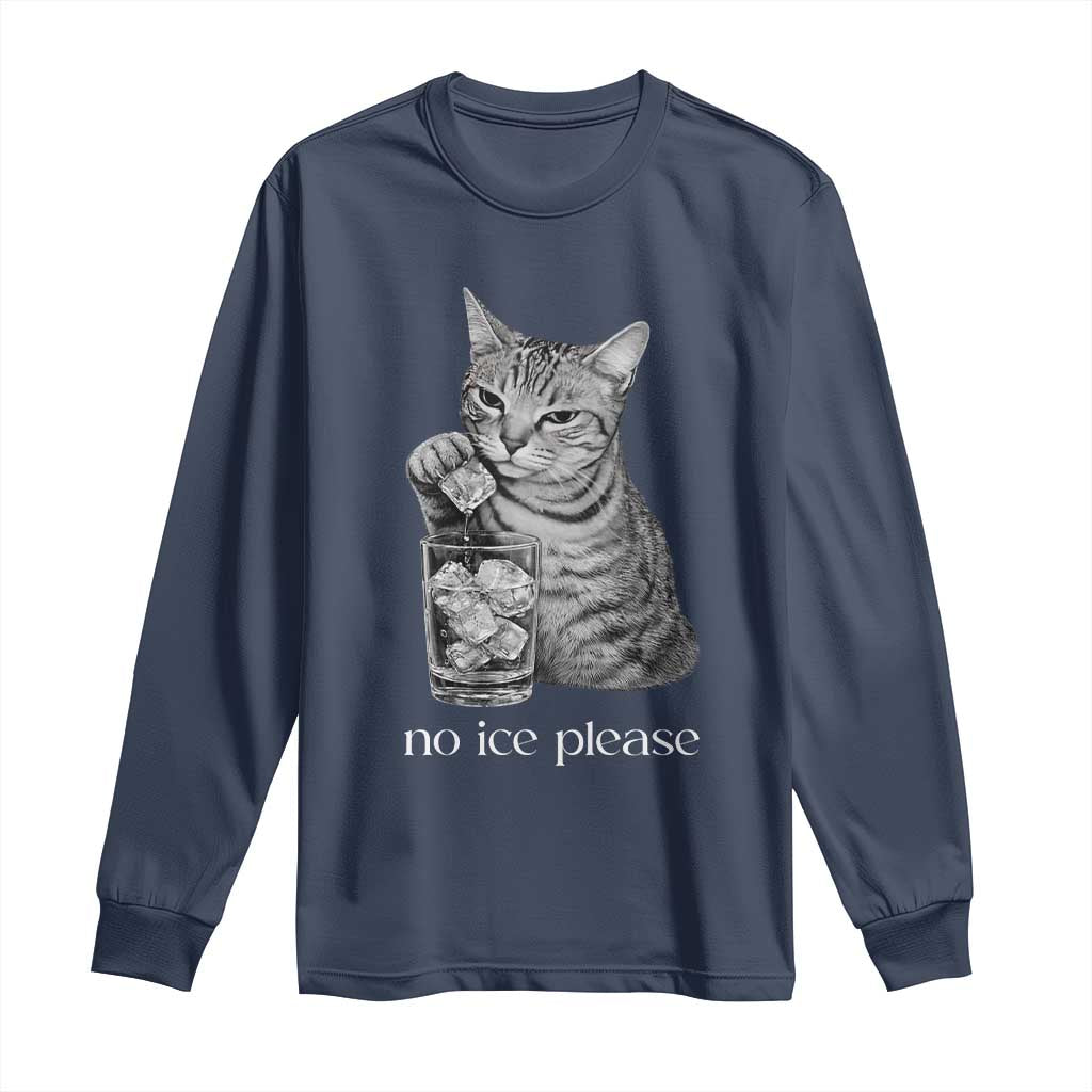 No Ice Please Realistic Angry Cat Graphic Long Sleeve Shirt Resistance Against Ice Protest