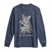 No Ice Please Realistic Angry Cat Graphic Long Sleeve Shirt Resistance Against Ice Protest