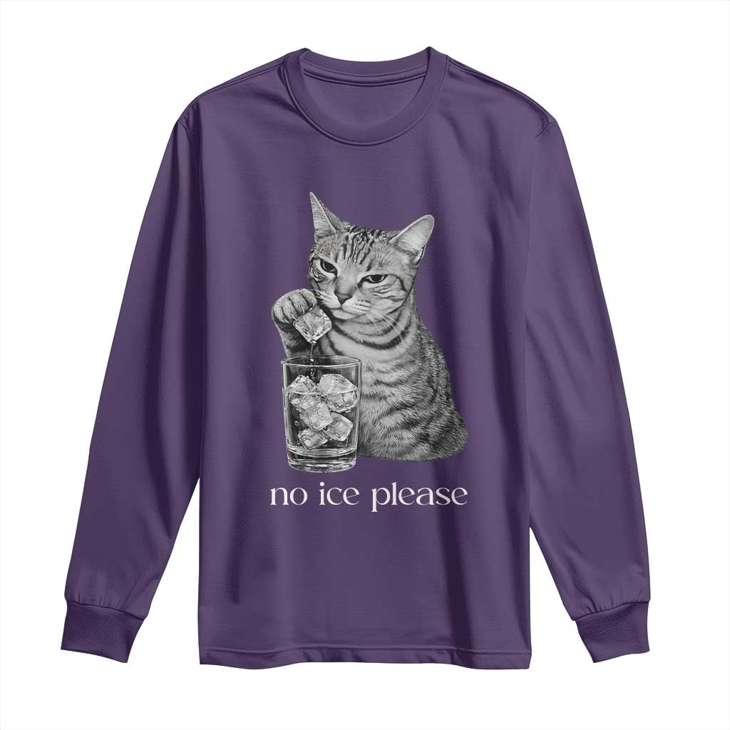 No Ice Please Realistic Angry Cat Graphic Long Sleeve Shirt Resistance Against Ice Protest
