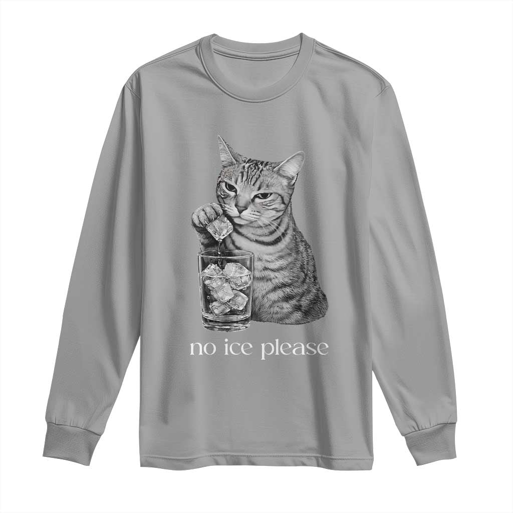 No Ice Please Realistic Angry Cat Graphic Long Sleeve Shirt Resistance Against Ice Protest