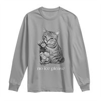 No Ice Please Realistic Angry Cat Graphic Long Sleeve Shirt Resistance Against Ice Protest
