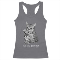 No Ice Please Realistic Angry Cat Graphic Racerback Tank Top Resistance Against Ice Protest