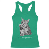 No Ice Please Realistic Angry Cat Graphic Racerback Tank Top Resistance Against Ice Protest