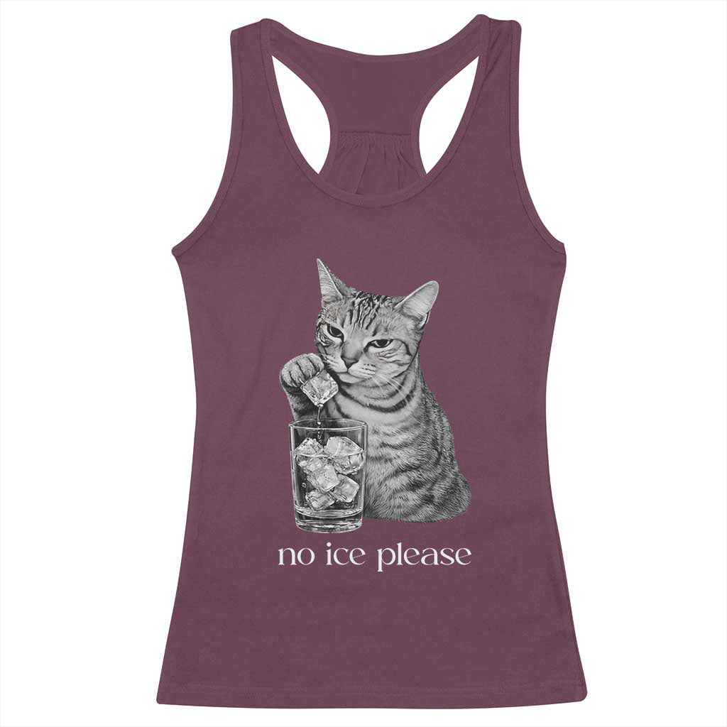 No Ice Please Realistic Angry Cat Graphic Racerback Tank Top Resistance Against Ice Protest