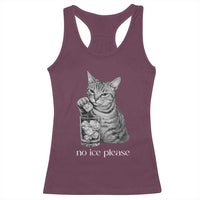 No Ice Please Realistic Angry Cat Graphic Racerback Tank Top Resistance Against Ice Protest