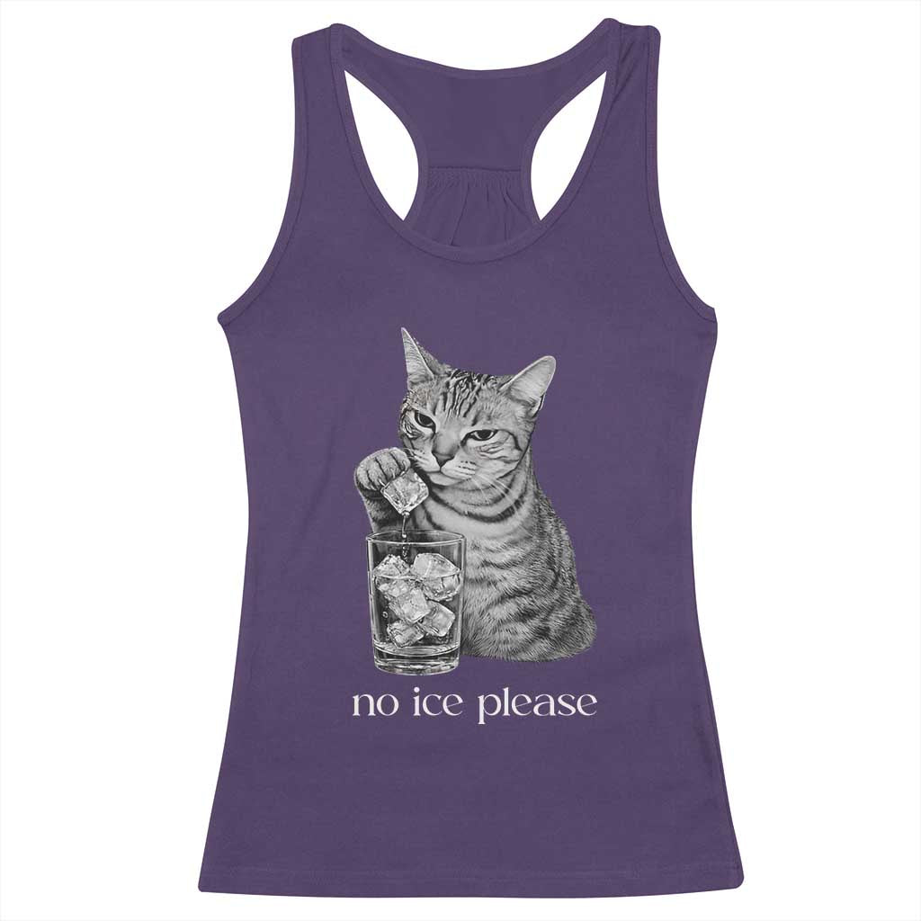 No Ice Please Realistic Angry Cat Graphic Racerback Tank Top Resistance Against Ice Protest