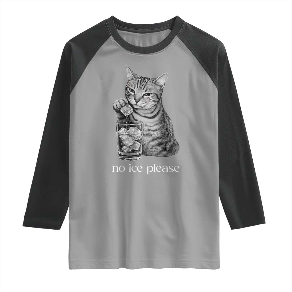 No Ice Please Realistic Angry Cat Graphic Raglan Shirt Resistance Against Ice Protest