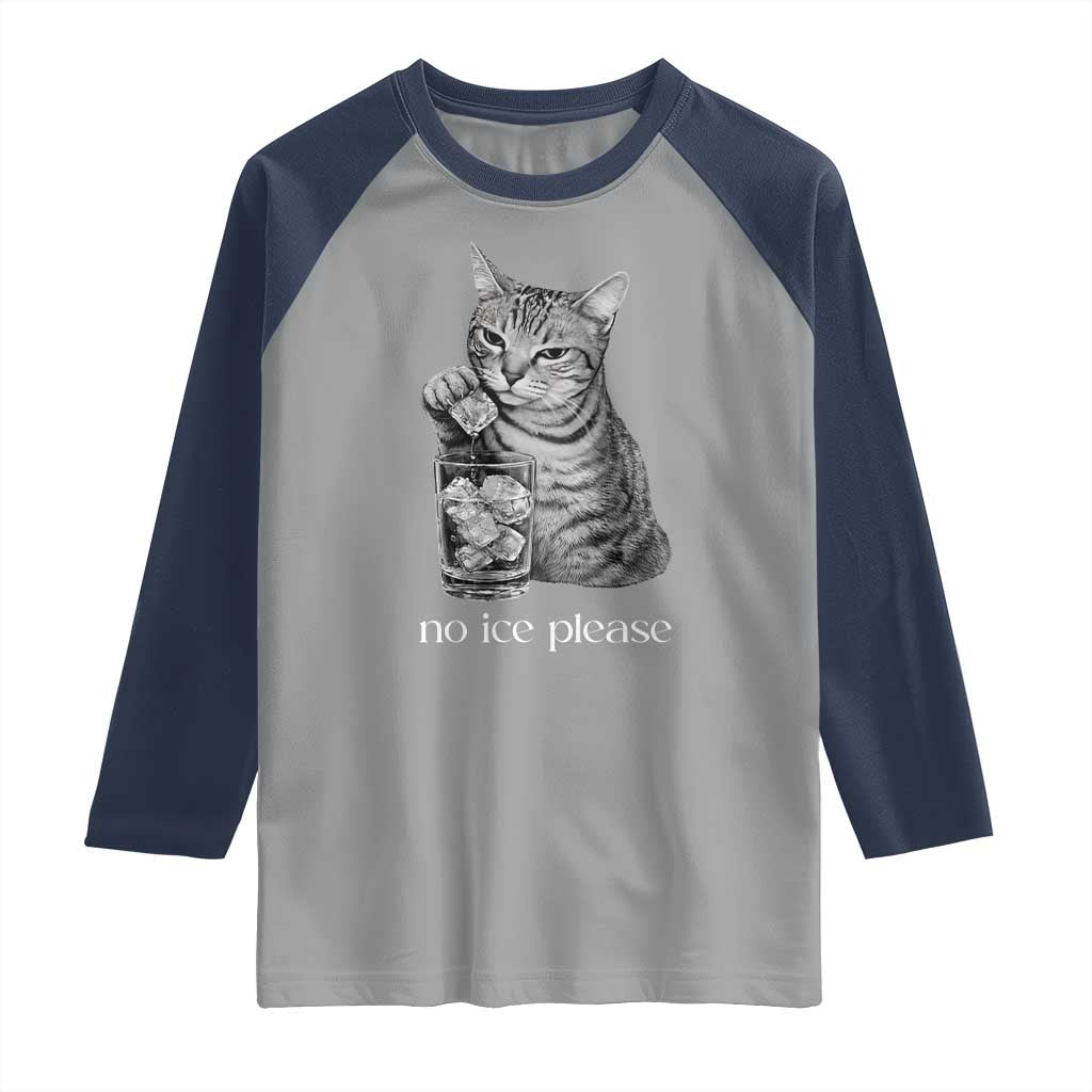 No Ice Please Realistic Angry Cat Graphic Raglan Shirt Resistance Against Ice Protest