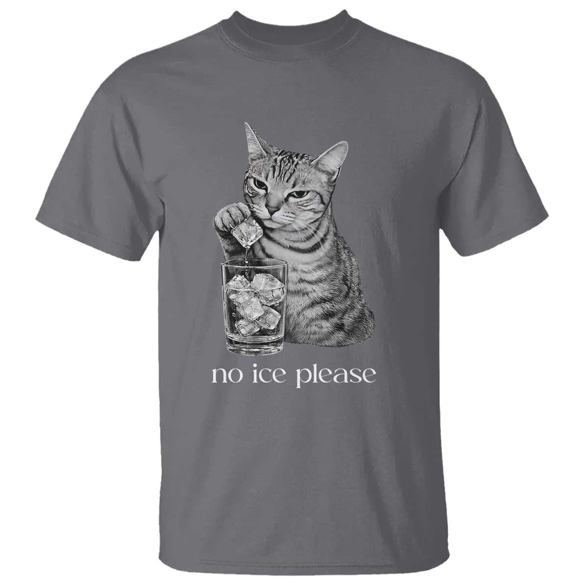 No Ice Please Realistic Angry Cat Graphic T Shirt Resistance Against Ice Protest