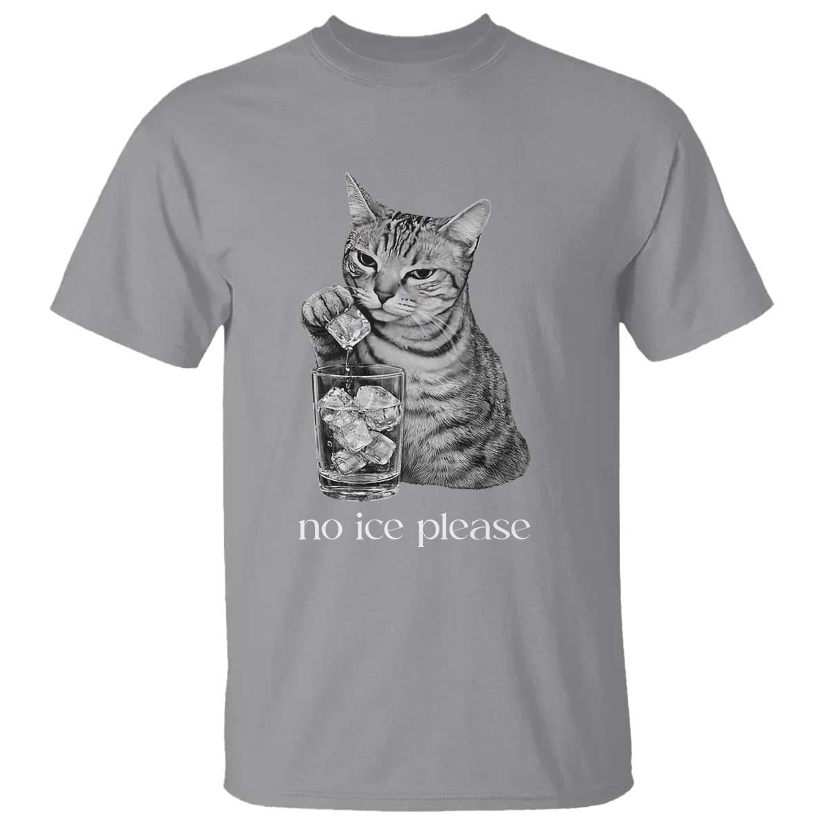 No Ice Please Realistic Angry Cat Graphic T Shirt Resistance Against Ice Protest