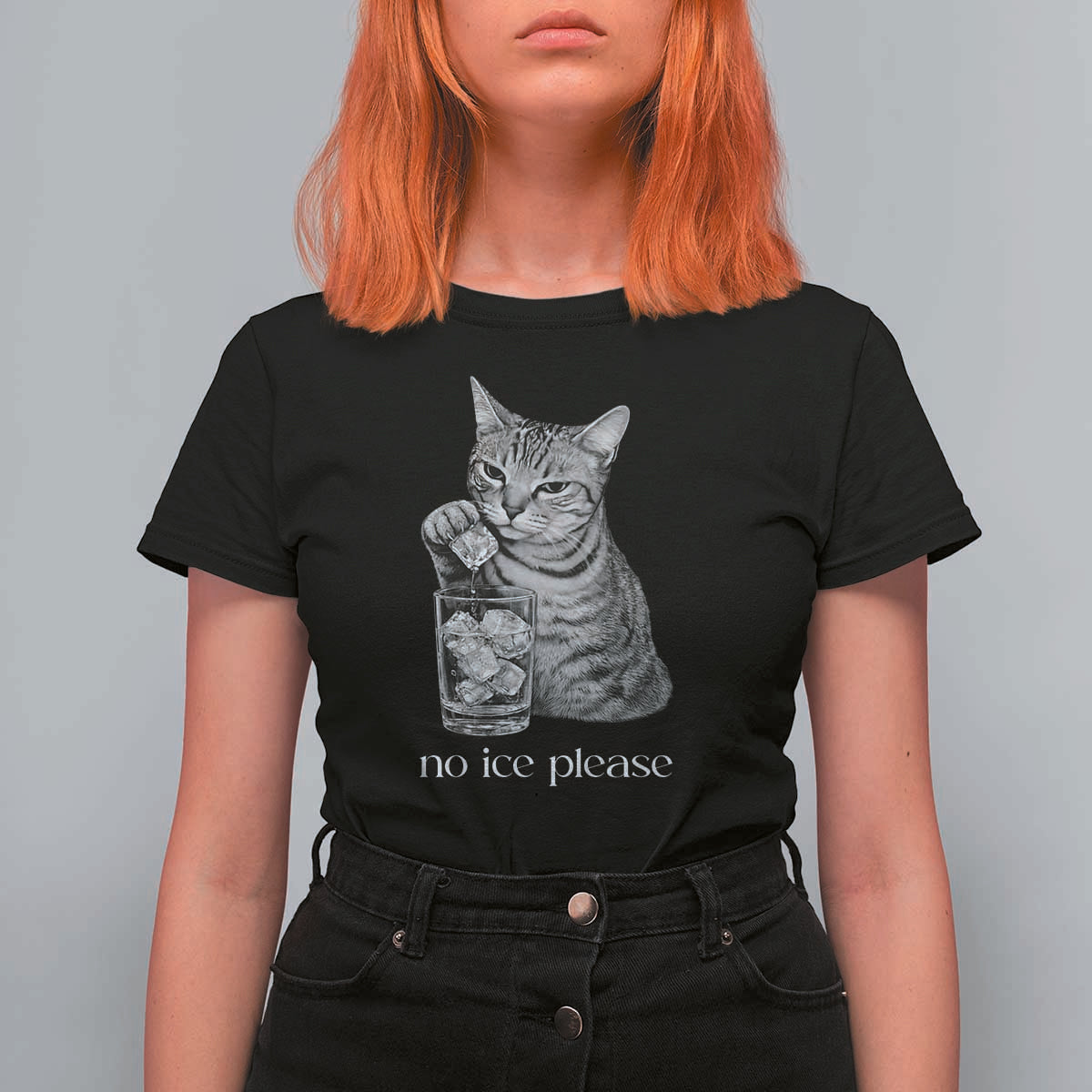 No Ice Please Realistic Angry Cat Graphic T Shirt For Women Resistance Against Ice Protest