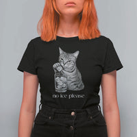 No Ice Please Realistic Angry Cat Graphic T Shirt For Women Resistance Against Ice Protest