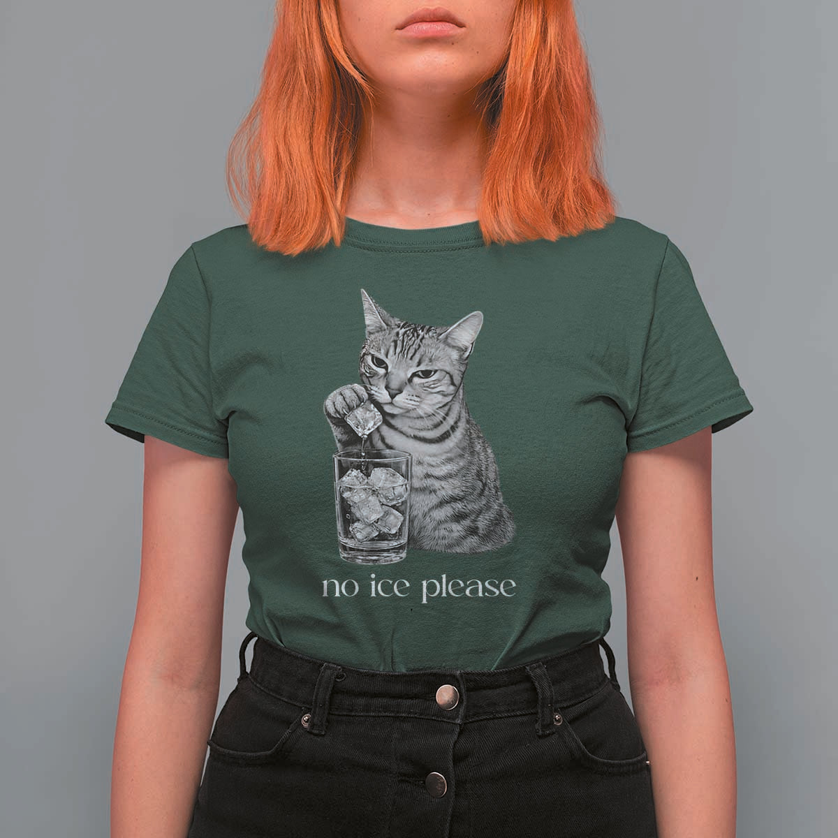 No Ice Please Realistic Angry Cat Graphic T Shirt For Women Resistance Against Ice Protest
