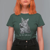 No Ice Please Realistic Angry Cat Graphic T Shirt For Women Resistance Against Ice Protest