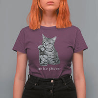 No Ice Please Realistic Angry Cat Graphic T Shirt For Women Resistance Against Ice Protest